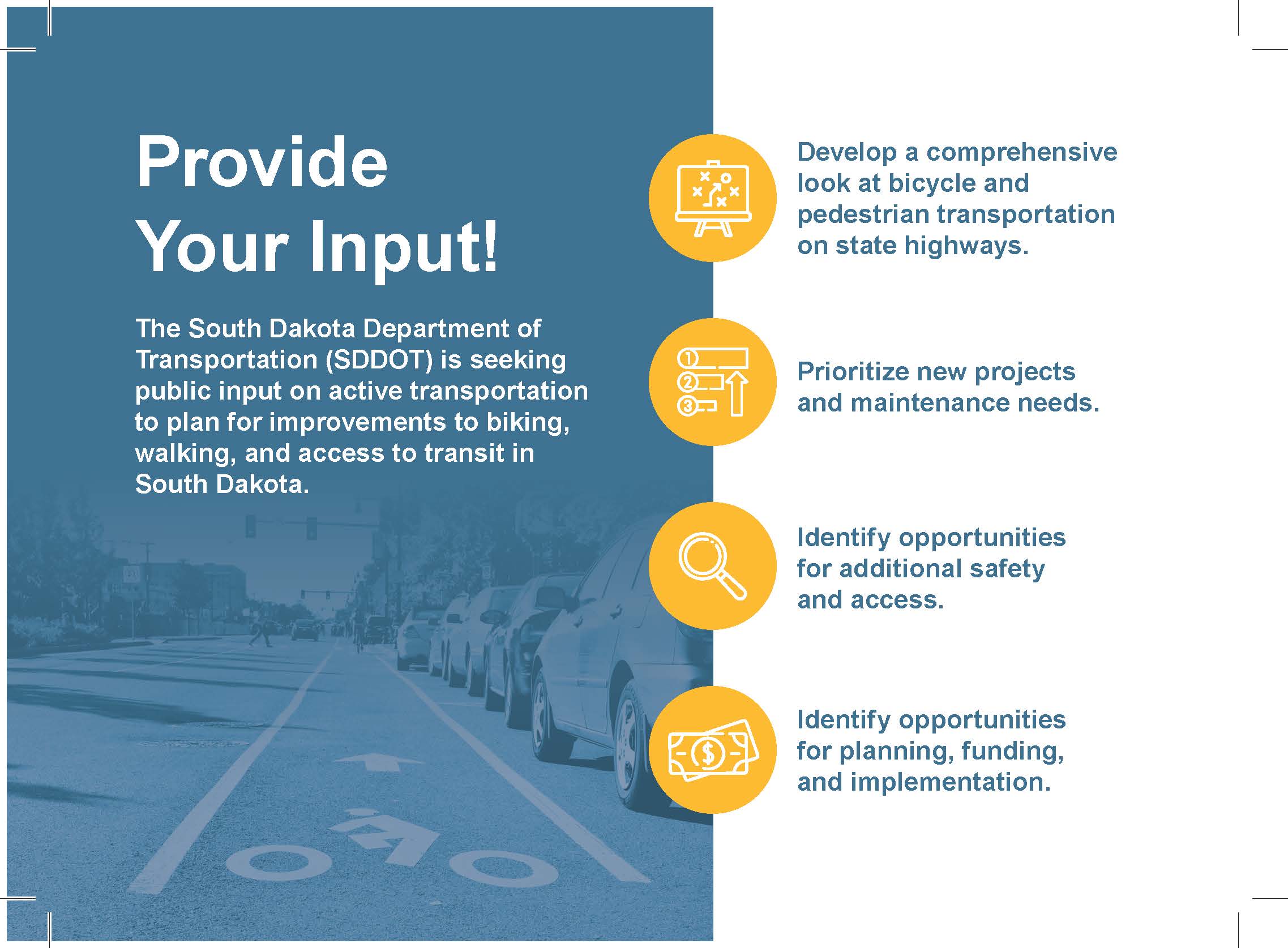 Postcard back: SDDOT Statewide Active Transportation Plan survey